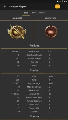 Chicken Tracker Stats for PUBG android App screenshot 1