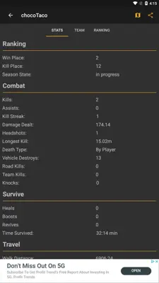 Chicken Tracker Stats for PUBG android App screenshot 6